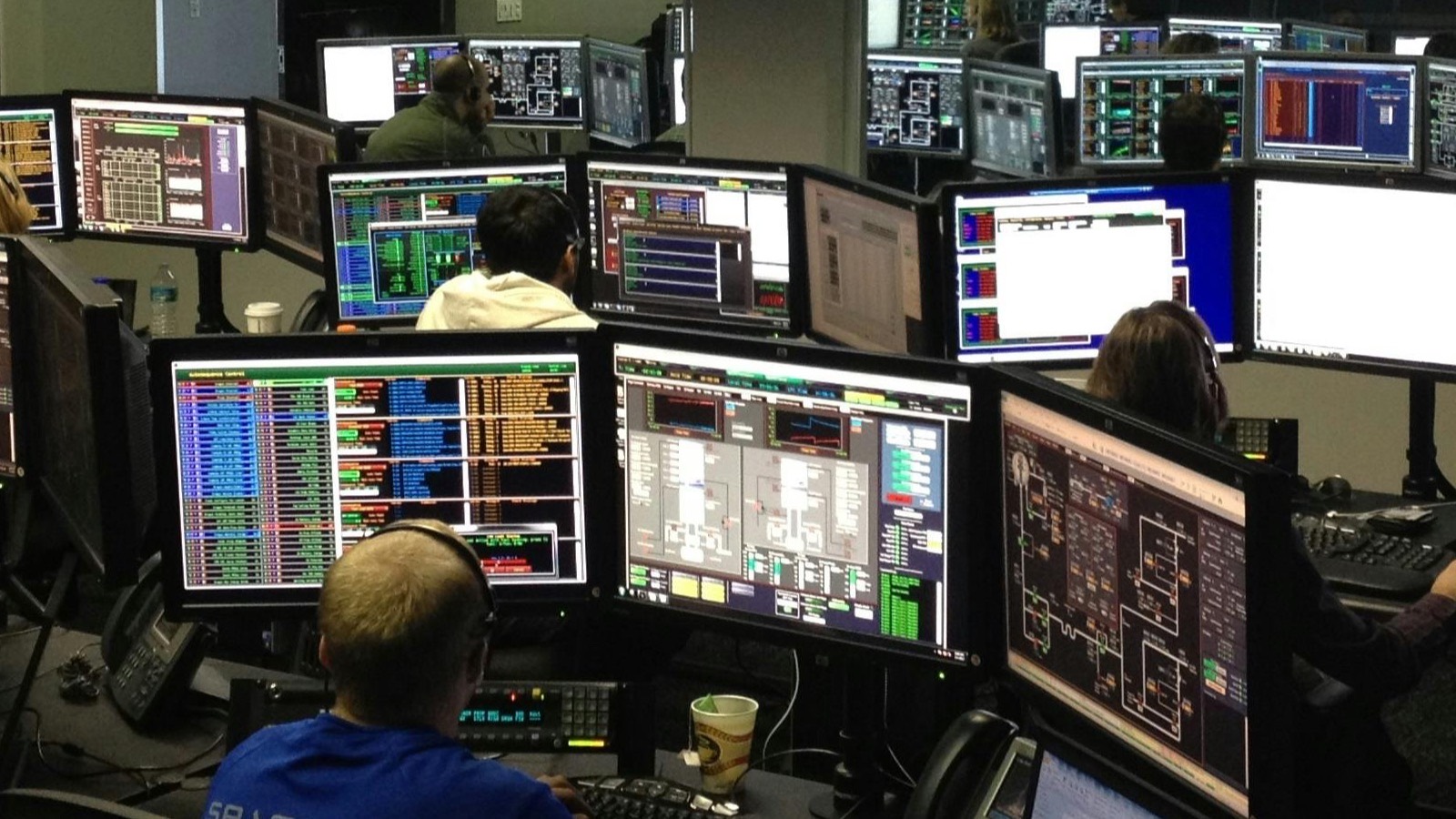 Public services operations center with dashboards